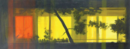 Ohne Titel, Mischtechnik auf Leinwand, 50 x 125 cm, 2002