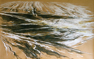 Ohne Titel, Mischtechnik auf Packpapier, 69 x 107 cm, 2005